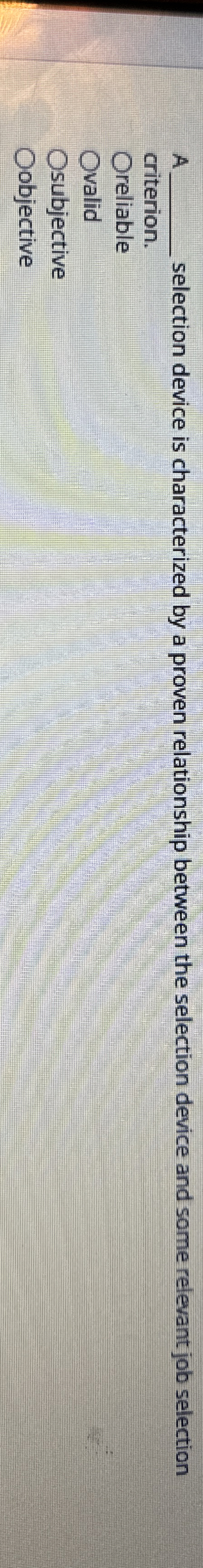 A selection device is characterized by a proven