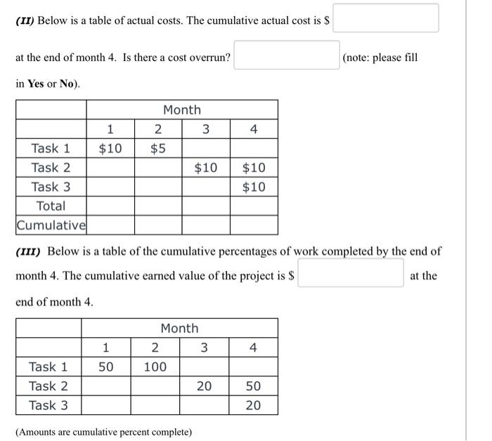 (1) A project is estimated to complete in 6