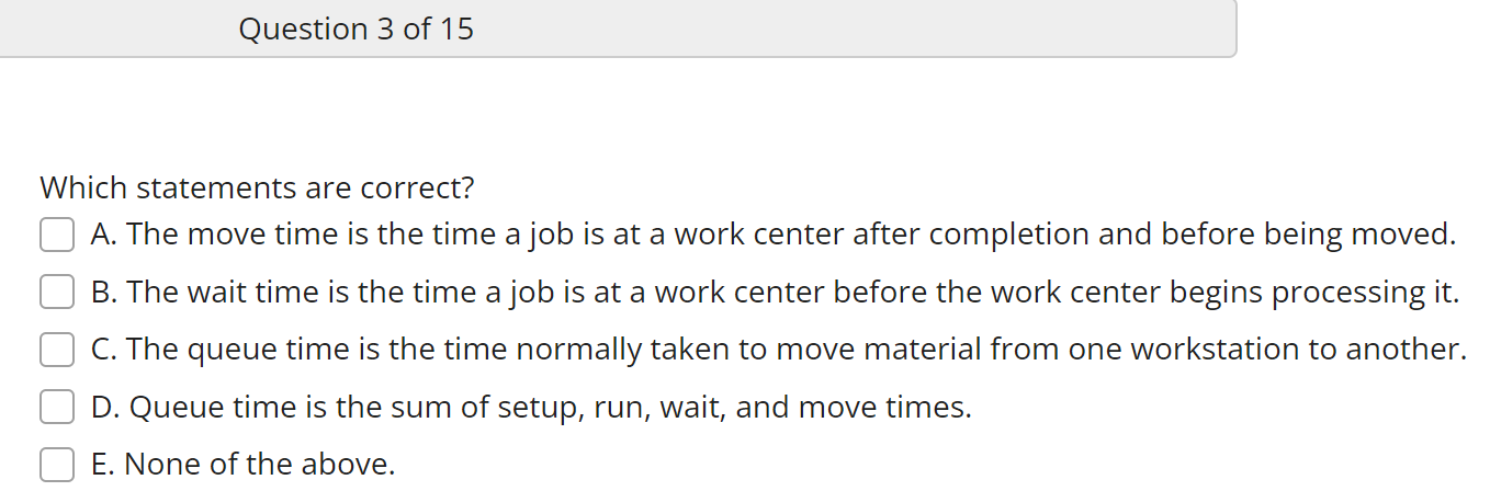 Some questions may have more than one answer.