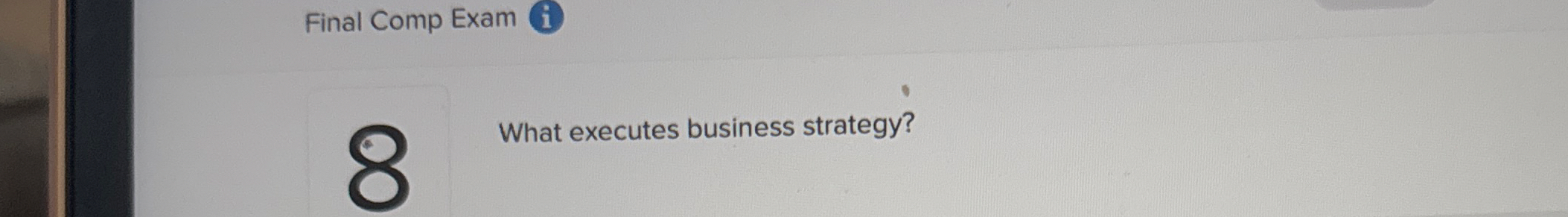 Final Comp Exam i What executes business strategy?