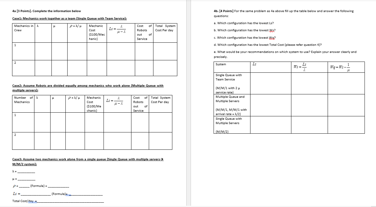 4a (3 Points). Complete the information below