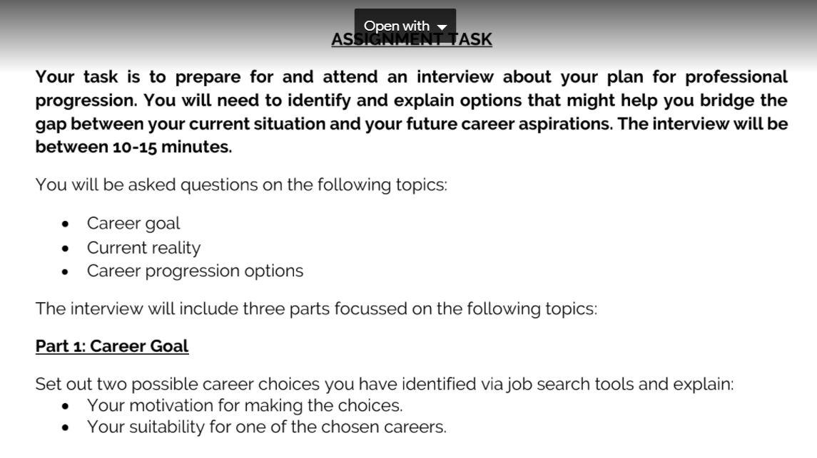 Open with ASSIGAIMENT TASK Your task is to