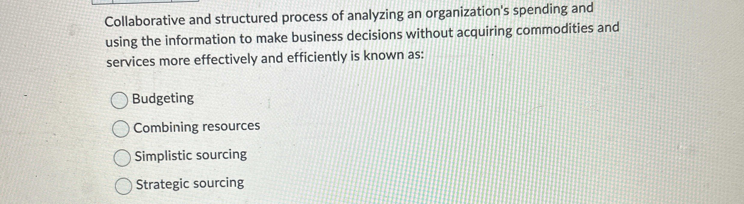 Collaborative and structured process of analyzing
