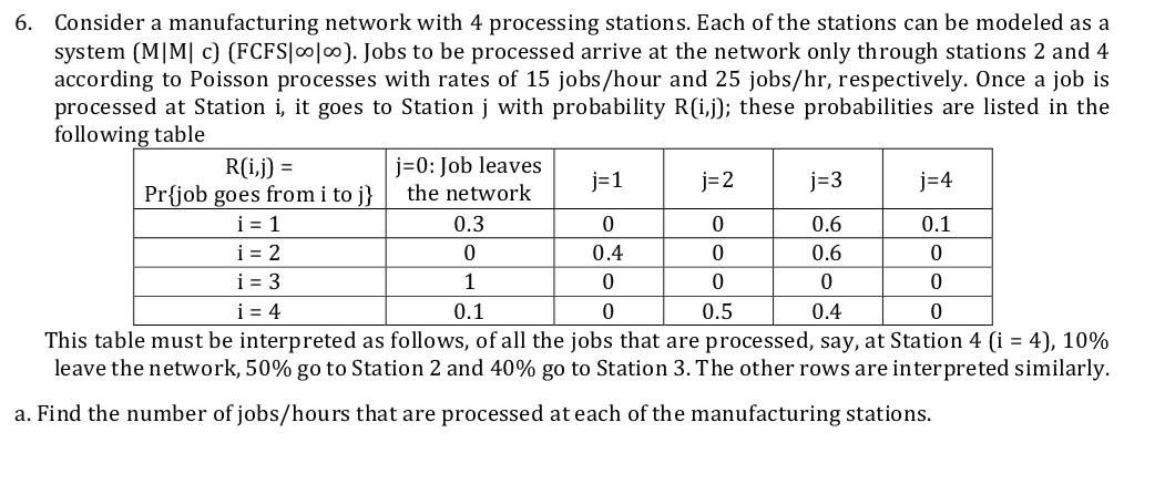 I need all the possible process 6. Consider a