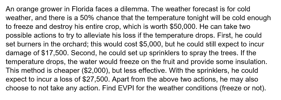 Please draw a decision tree and solve for the