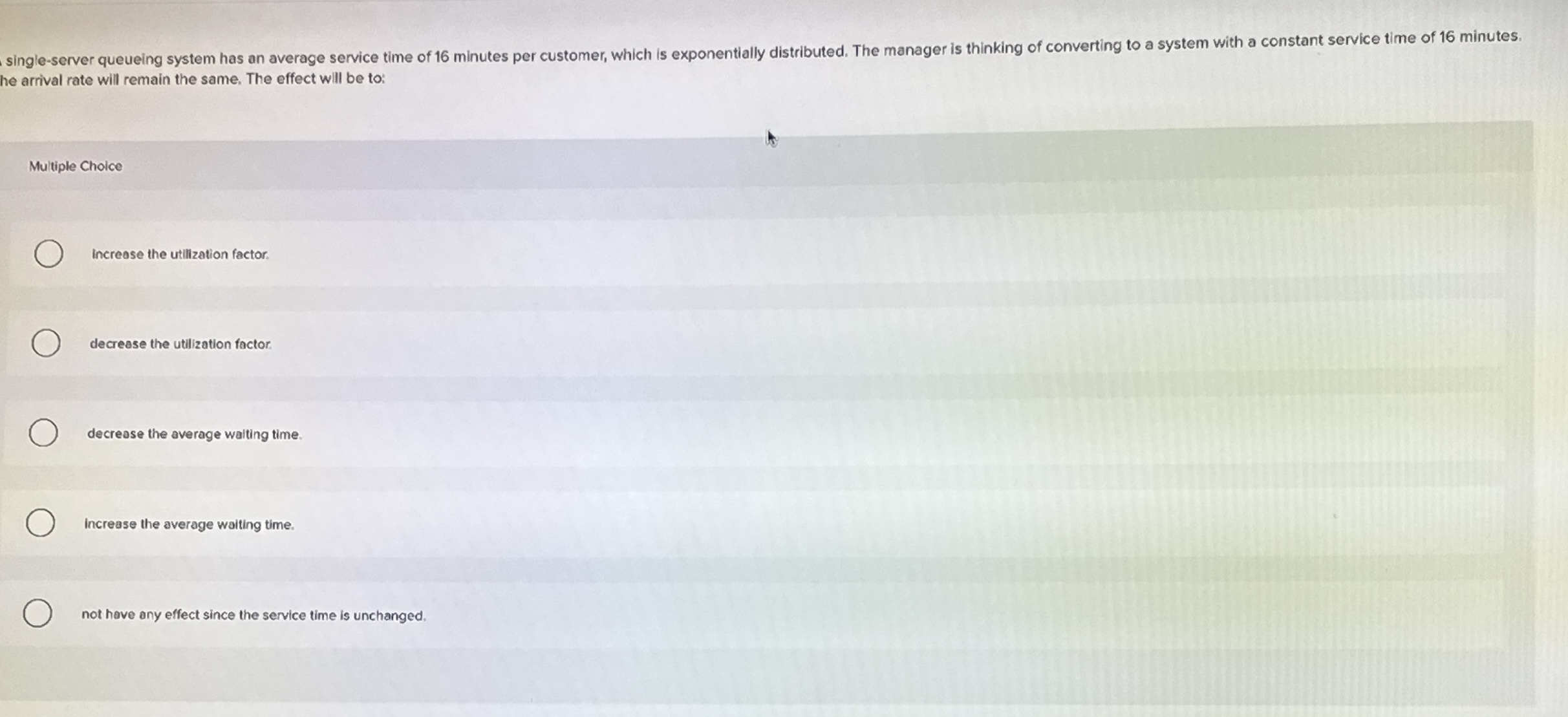 single - server queueing system has an average