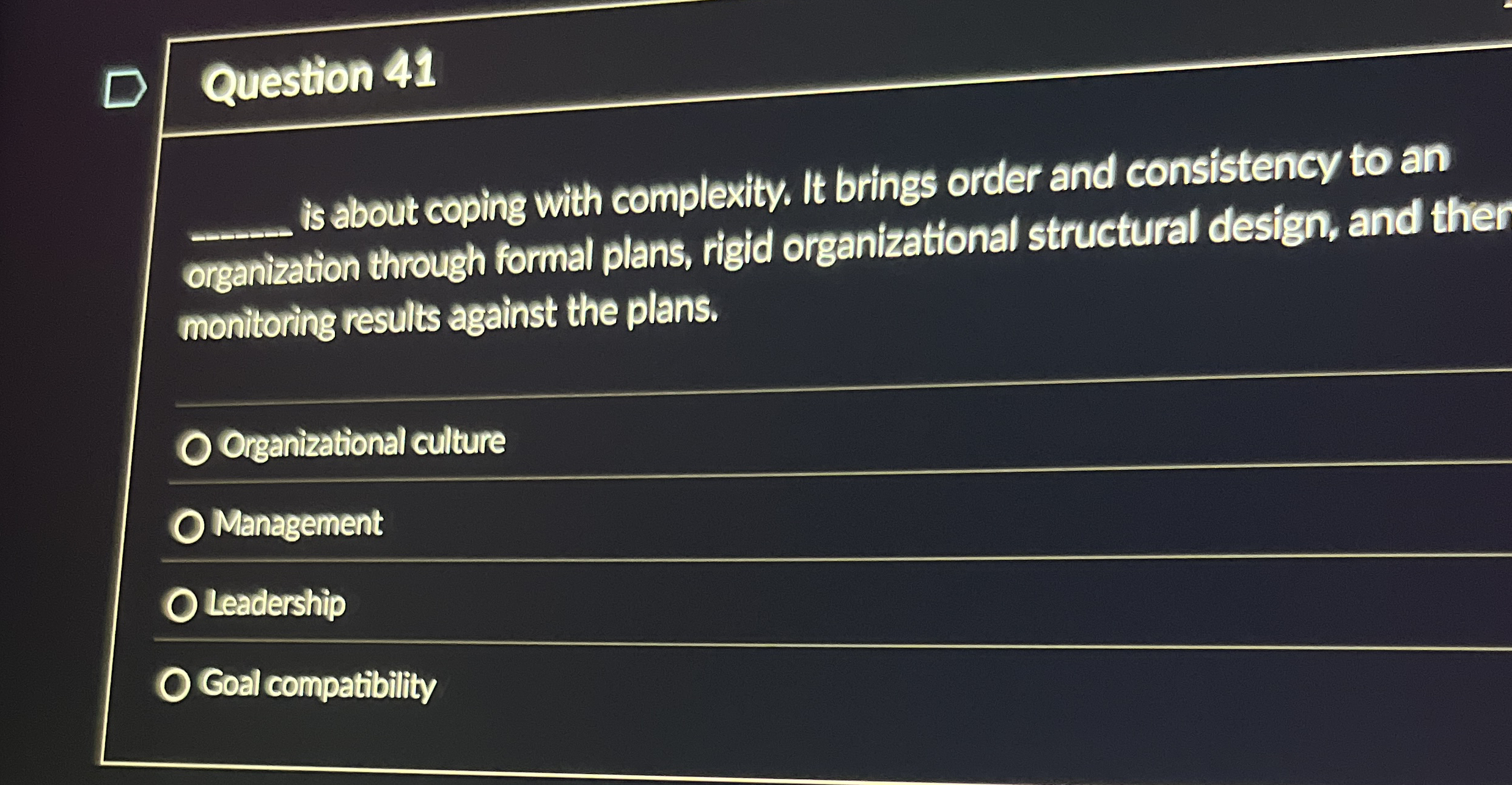 Question 4 1 q , is about coping with complexity.