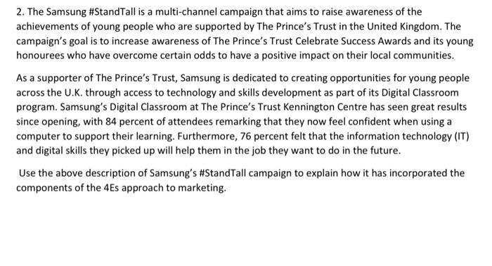 2. The Samsung #StandTall is a multi-channel