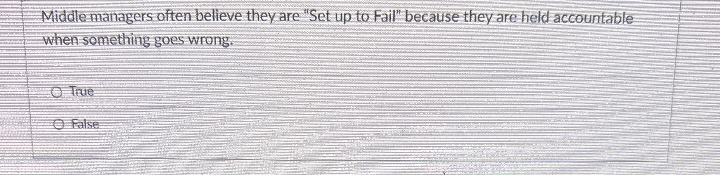 Middle managers often believe they are "Set up to