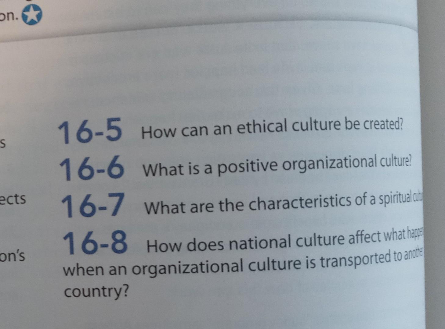 QUESTIONS FOR REVIEW 16-1 What is organizational