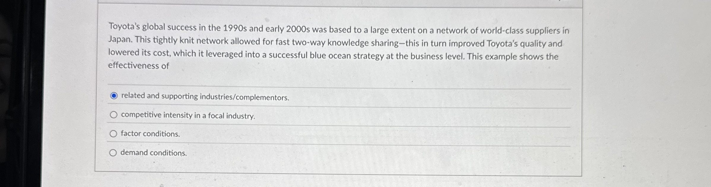 Toyota's global success in the 1 9 9 0 s and