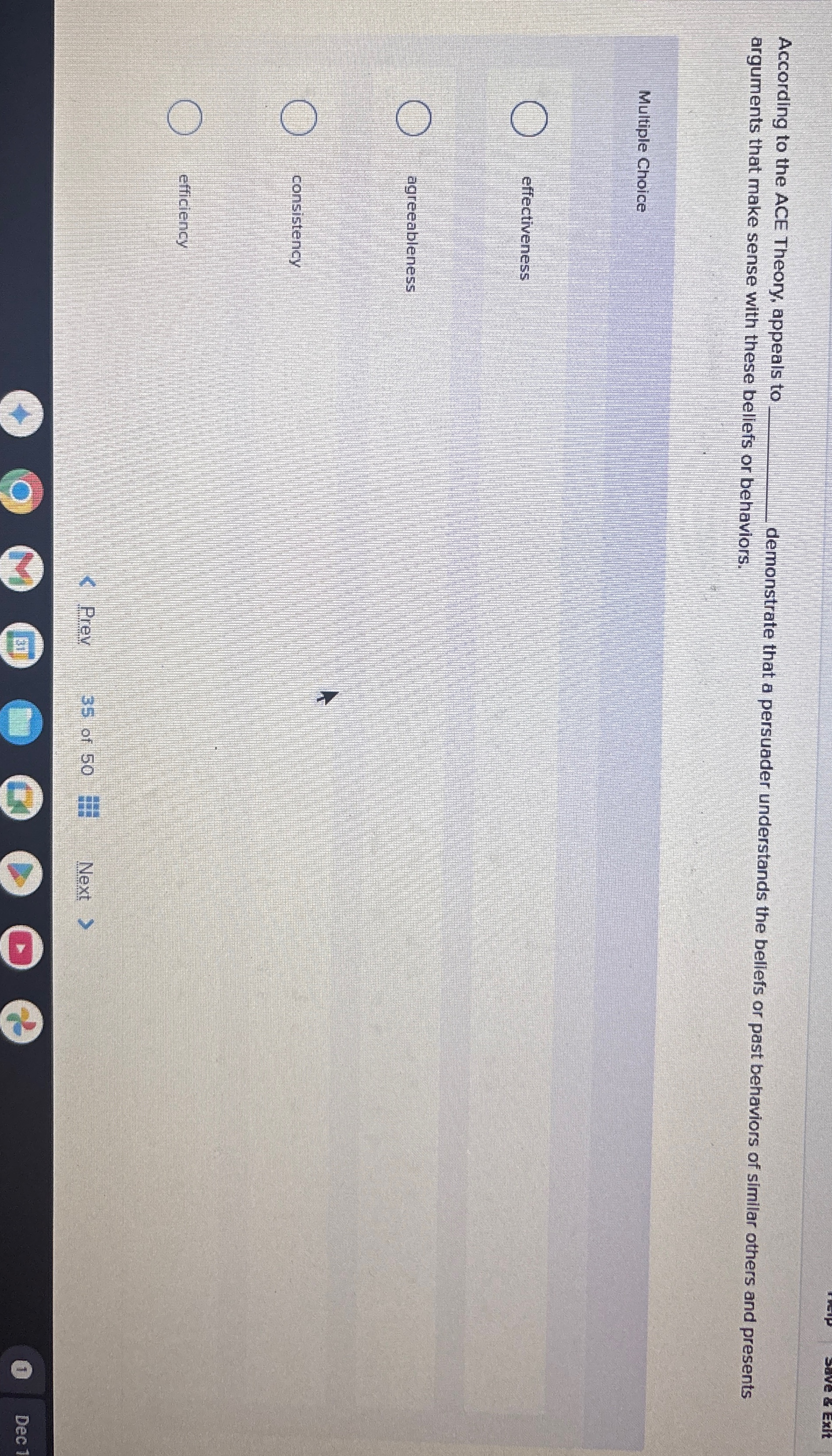 According to the ACE Theory, appeals to q ,