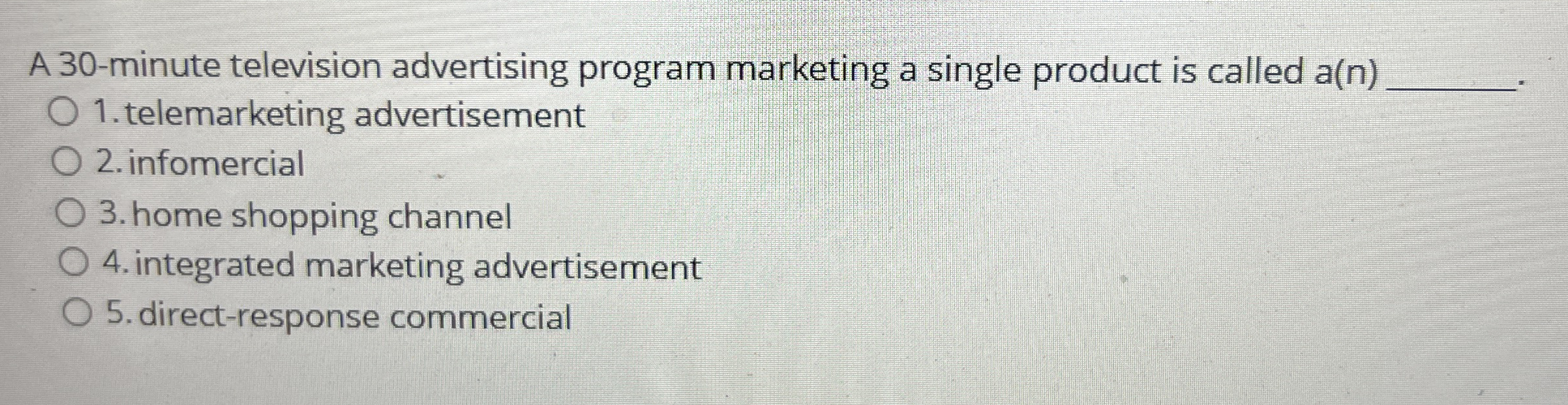 A 3 0 - minute television advertising program