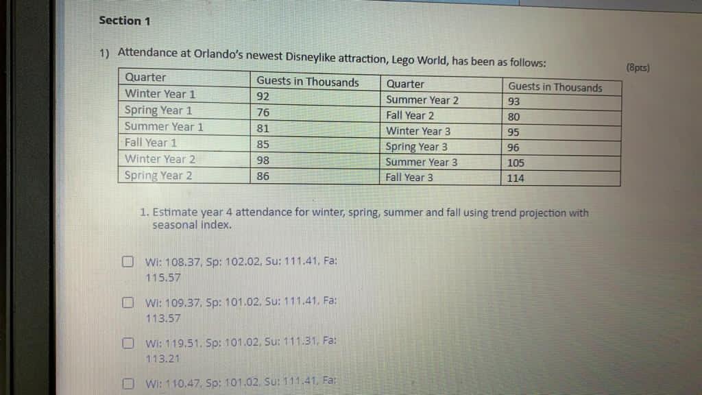 Section 1 1) Attendance at Orlando's newest