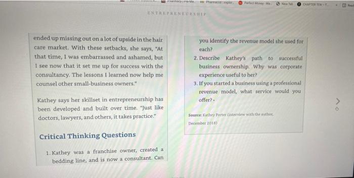 help with the critical questions based on the