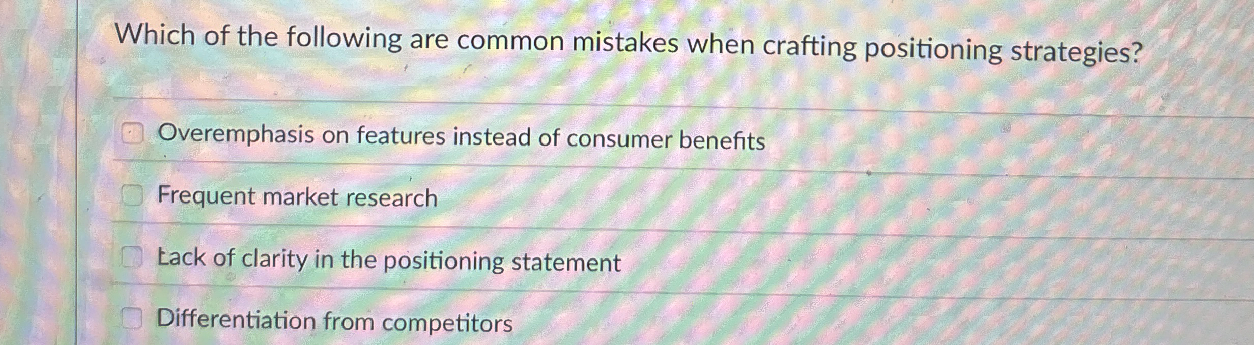 Which of the following are common mistakes when