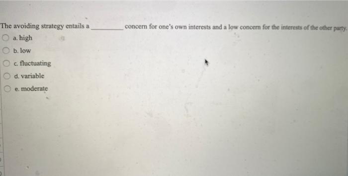 concern for one's own interests and a low concern