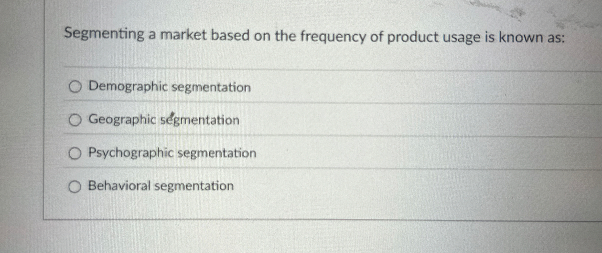Segmenting a market based on the frequency of