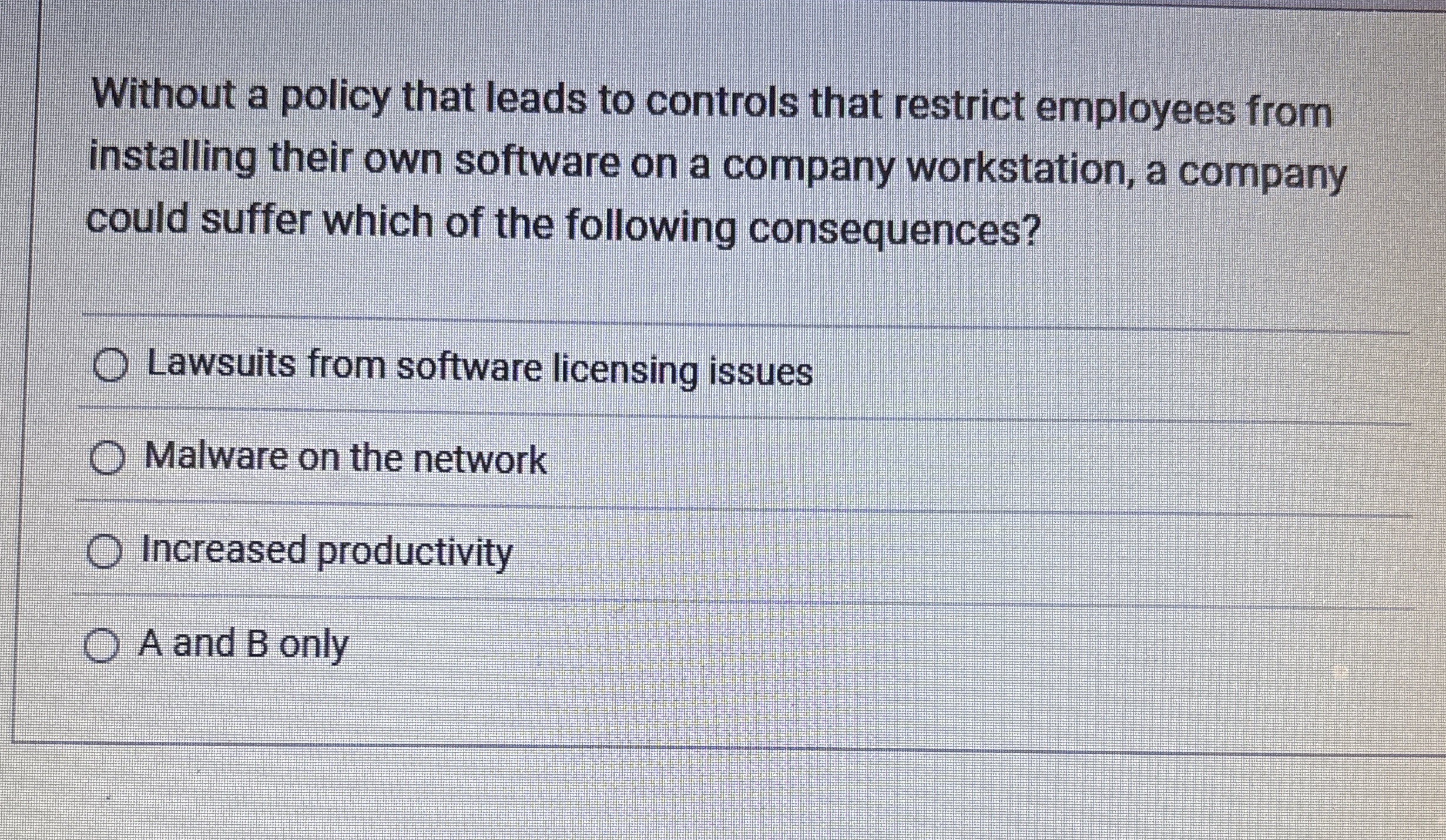 Without a policy that leads to controls that