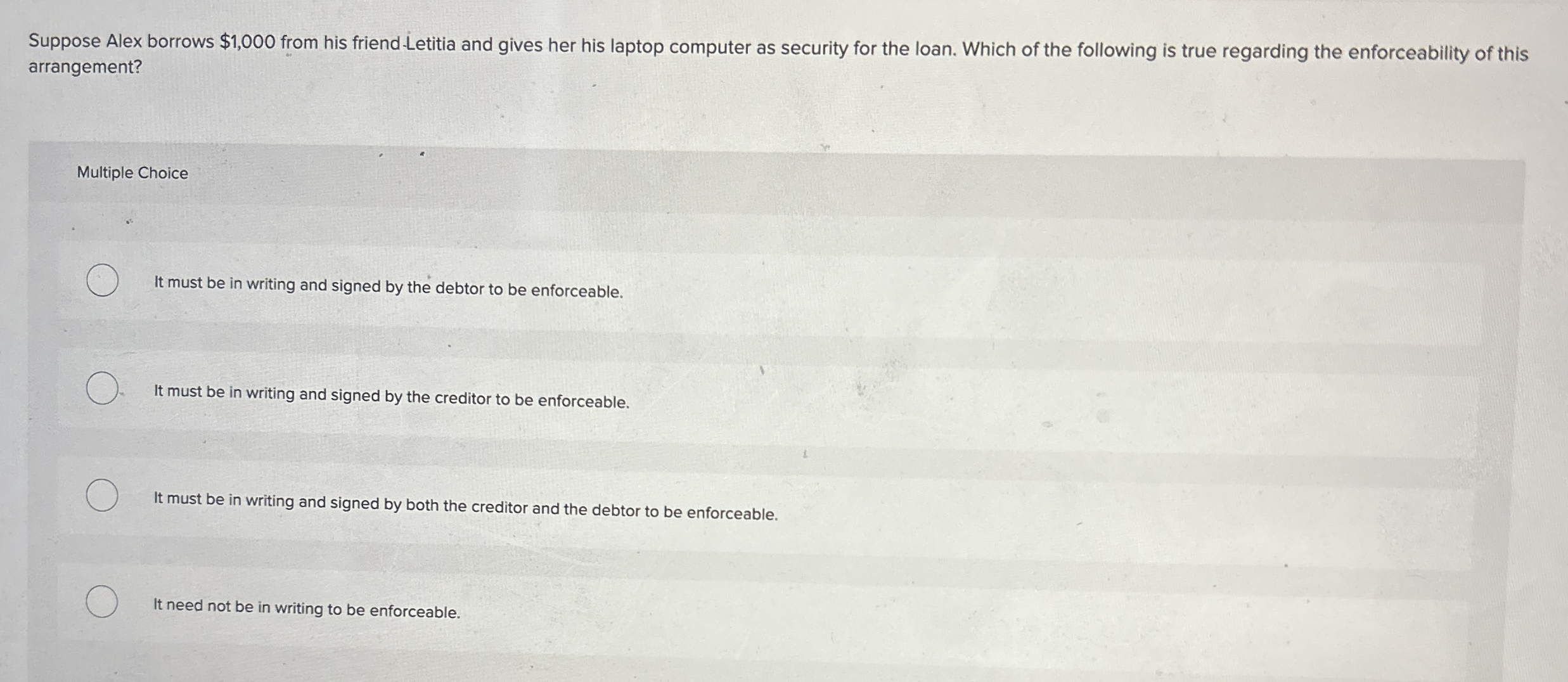 Suppose Alex borrows $ 1 , 0 0 0 from his friend