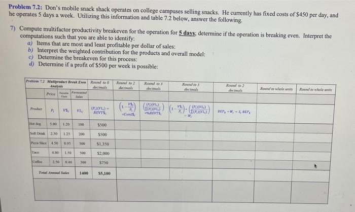 really need some guidance Problem 7.2: Don's