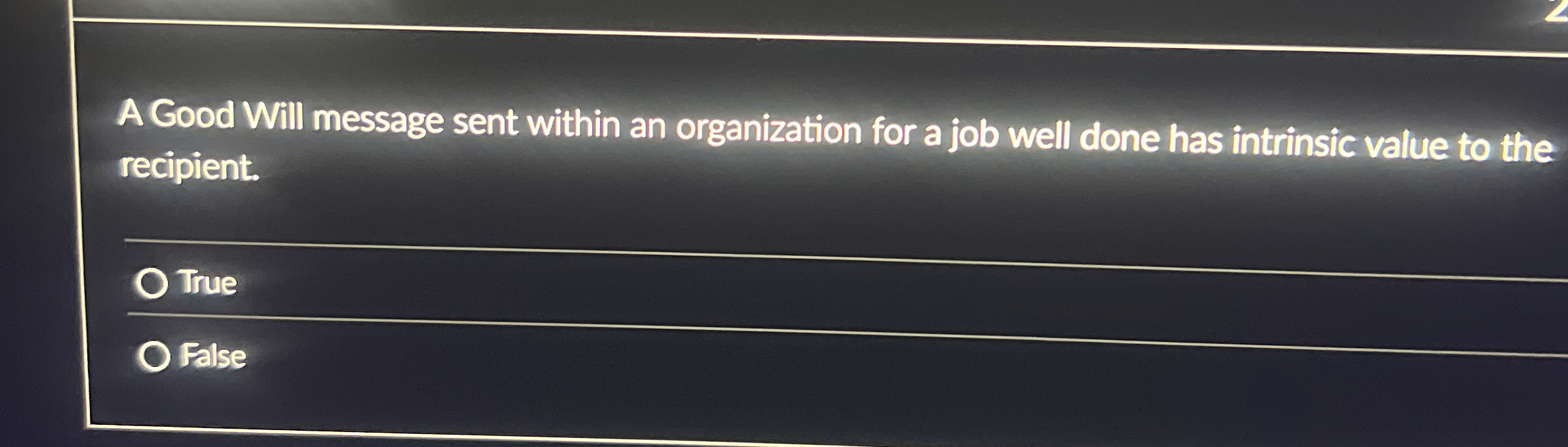 A Good Will message sent within an organization