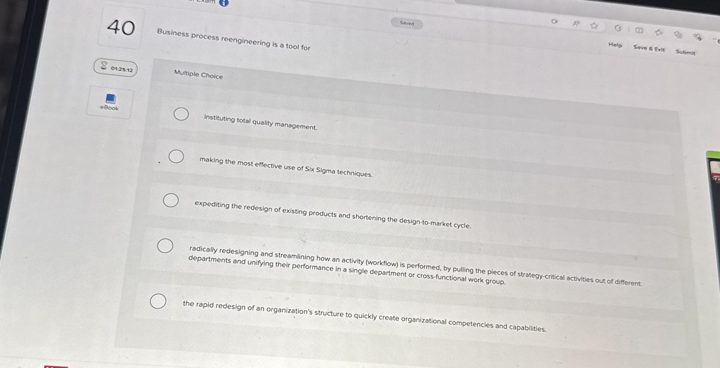 4 0 Business process reengineering is a tool for