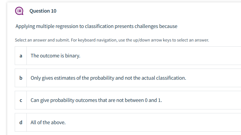 Question 7 If a variable has a negative