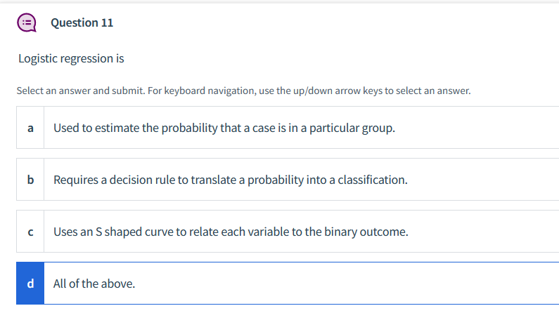 Question 7 If a variable has a negative