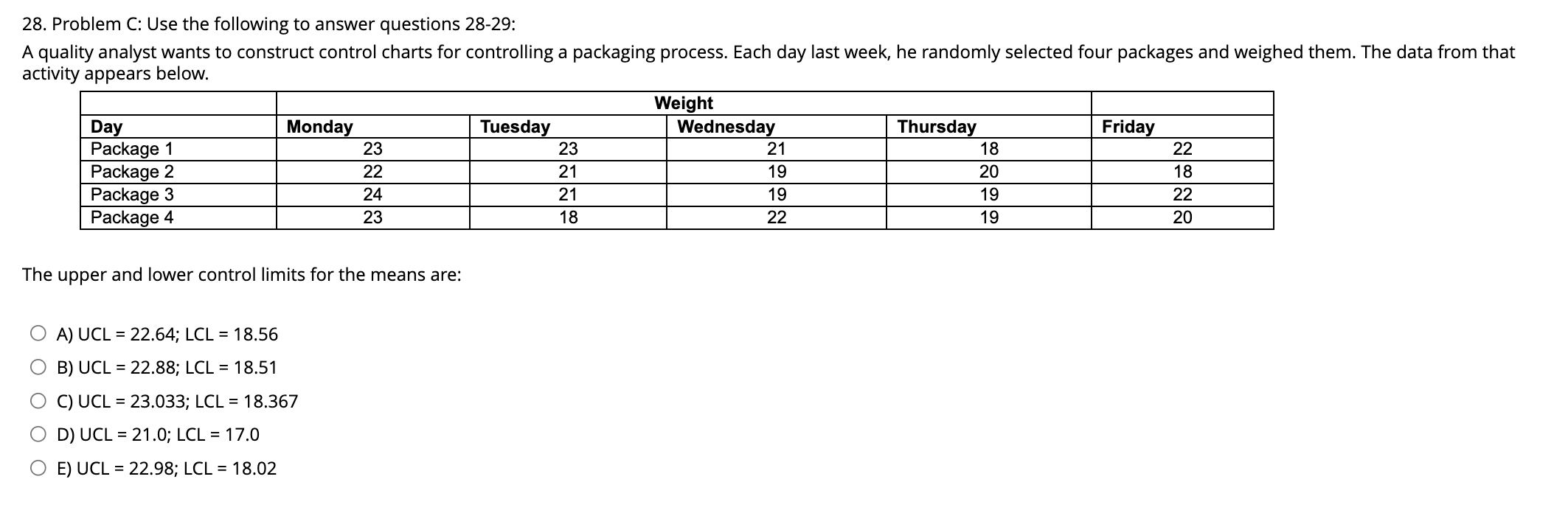 Problem C : Use the following t o answer