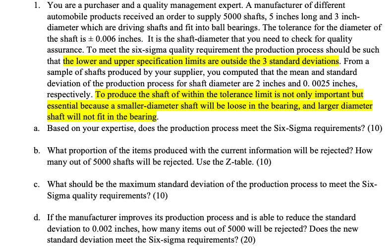 SHOW ALL WORK PLEASE 1. You are a purchaser and a