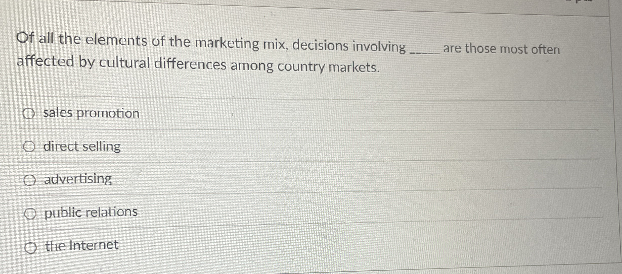 Of all the elements of the marketing mix,