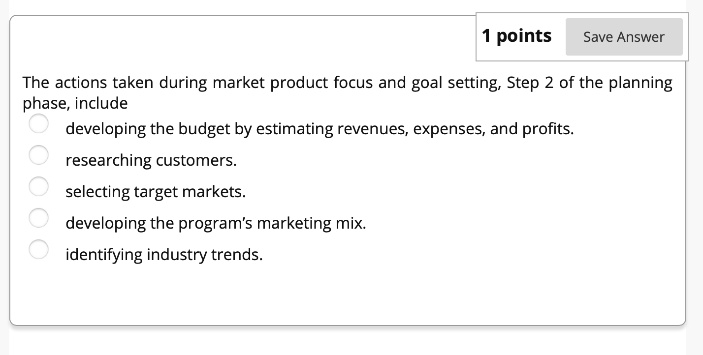 1 points Save Answer The actions taken during