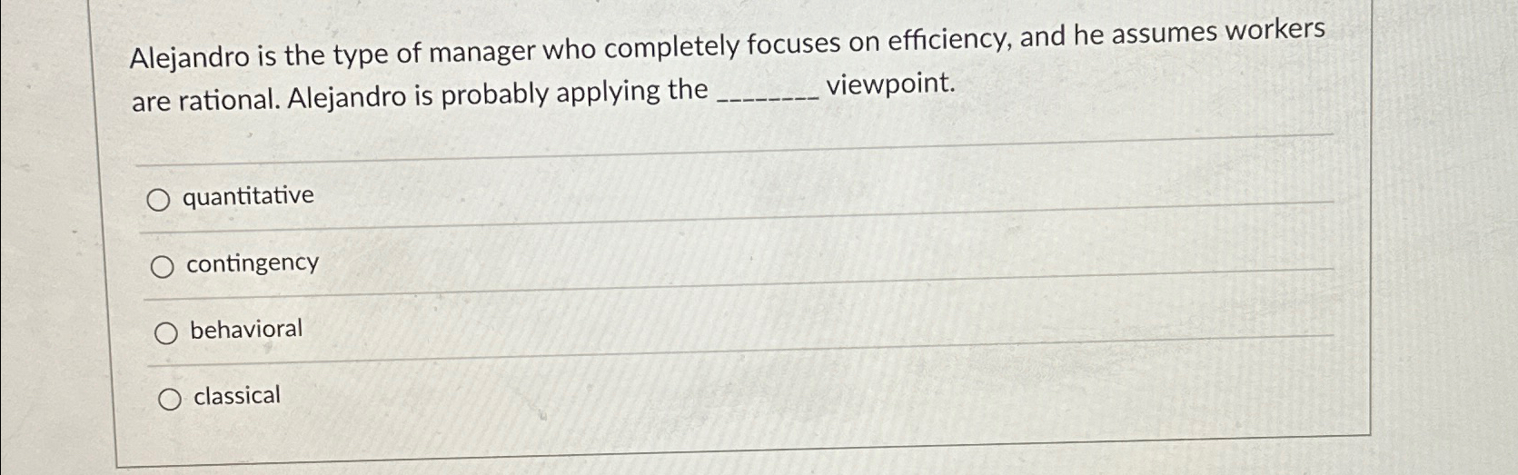 Alejandro is the type of manager who completely