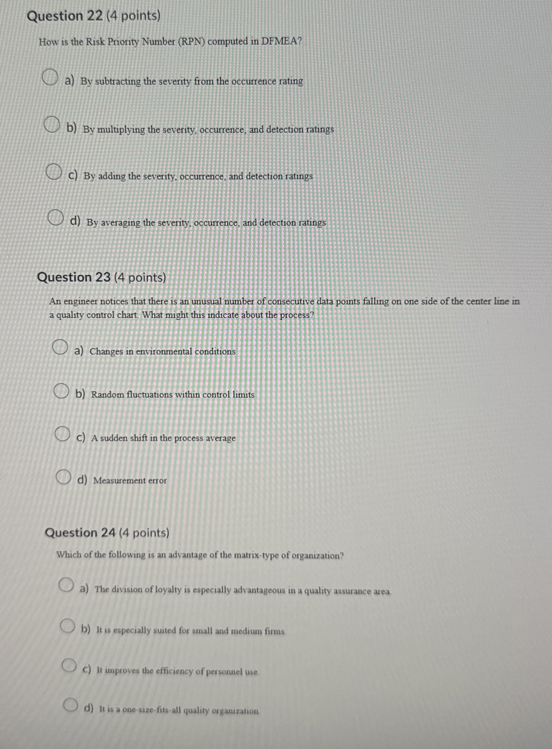 Question 2 2 ( 4 points ) How is the Risk