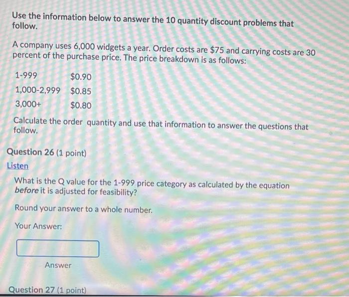 please answer all, thank you! Use the information