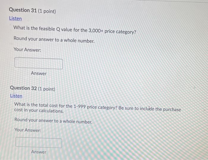 please answer all, thank you! Use the information