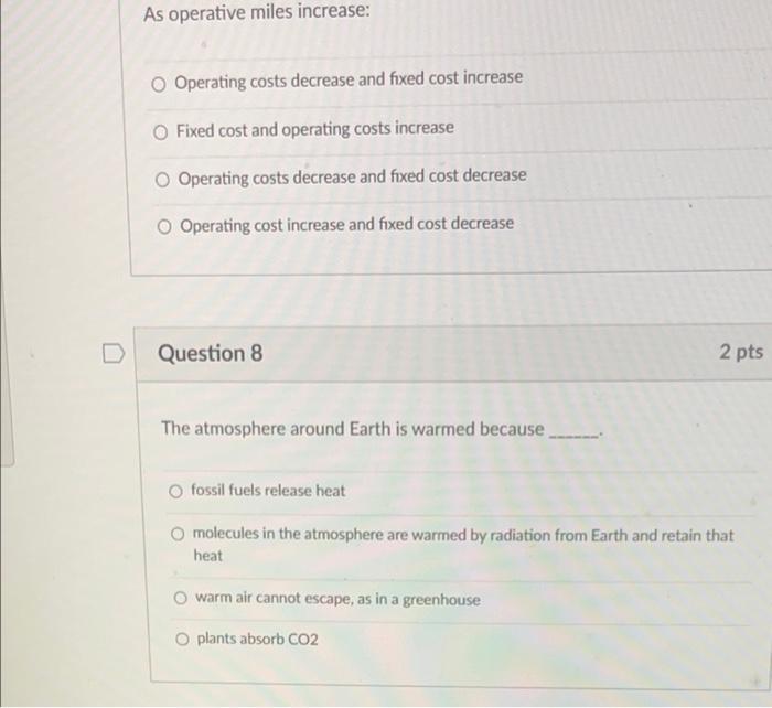As operative miles increase: Operating costs