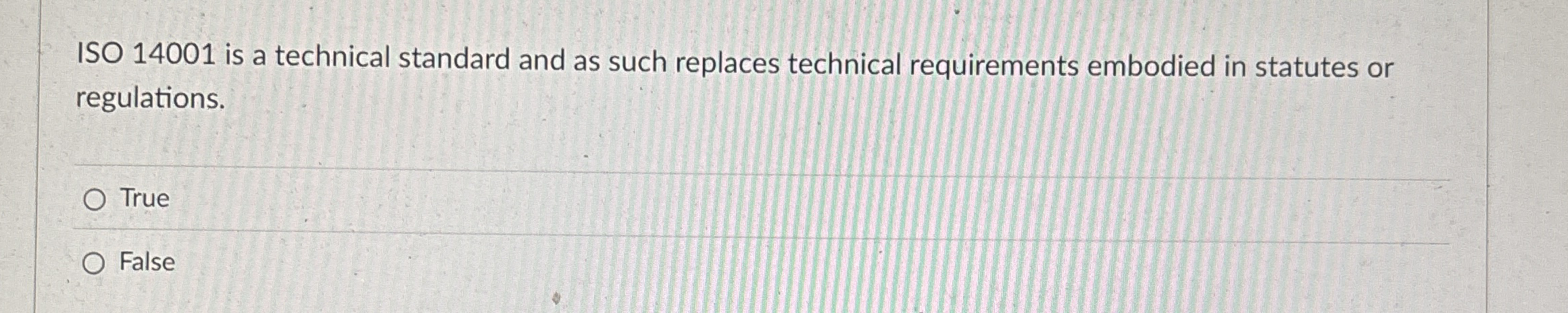 ISO 1 4 0 0 1 is a technical standard and as such