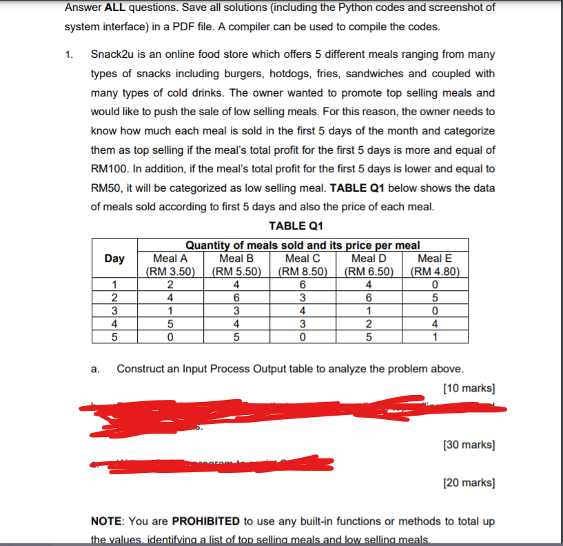 i just want answer question A Answer ALL