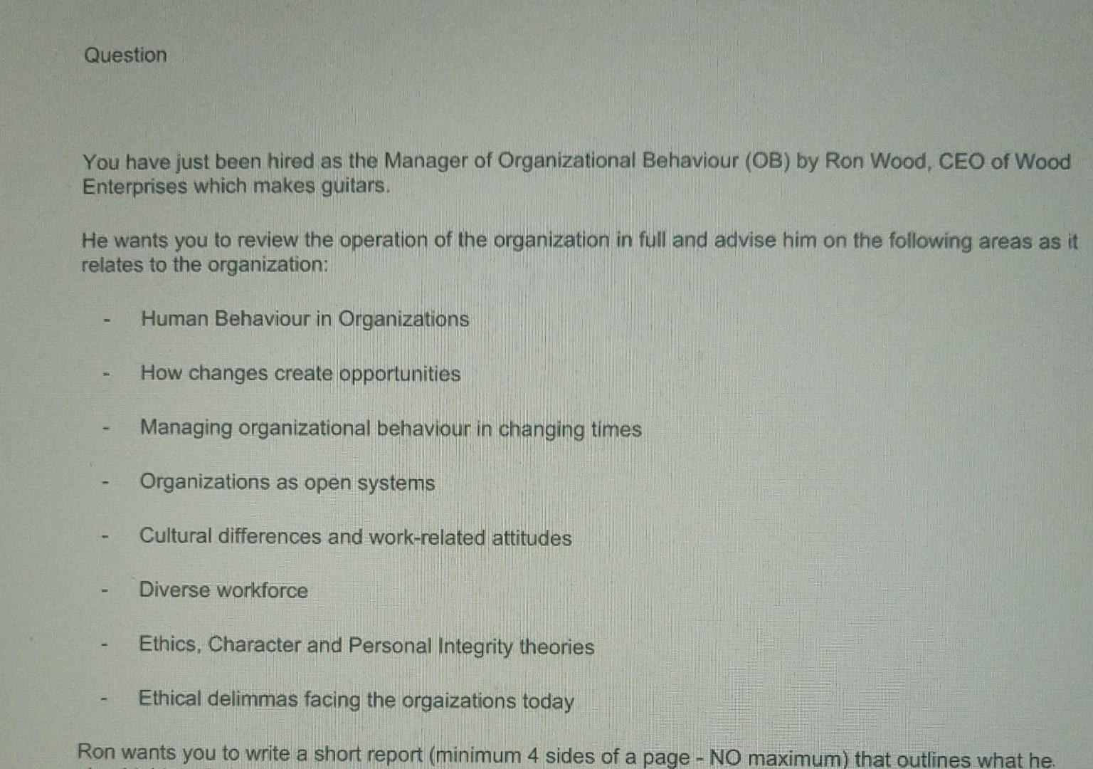 please answer this in report format as an