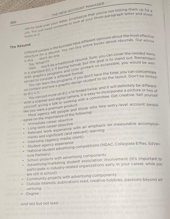 10.8 AD-ROBIC EXERCISES A. Write a Rsum Write or