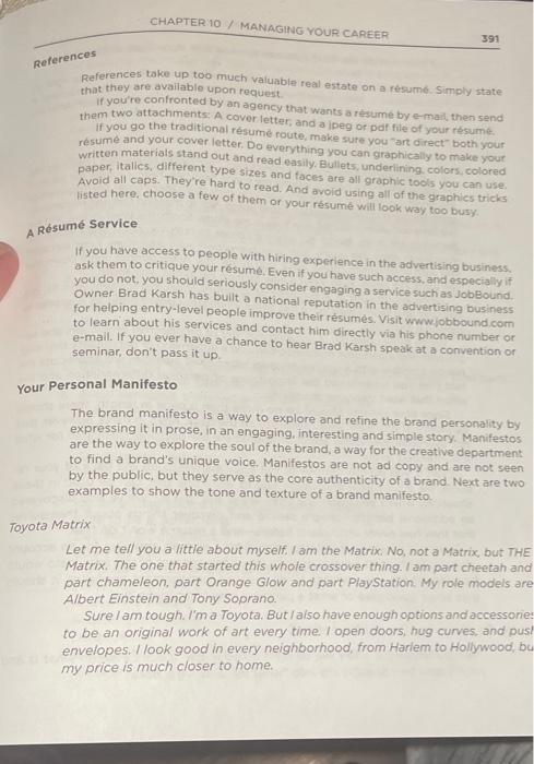 10.8 AD-ROBIC EXERCISES A. Write a Rsum Write or