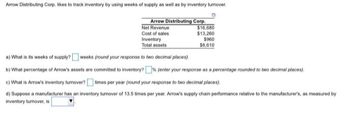 Arrow Distributing Corp. likes to track inventory