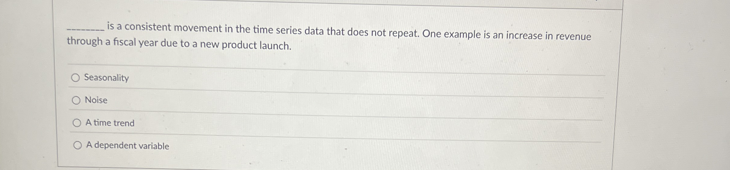 q , is a consistent movement in the time series