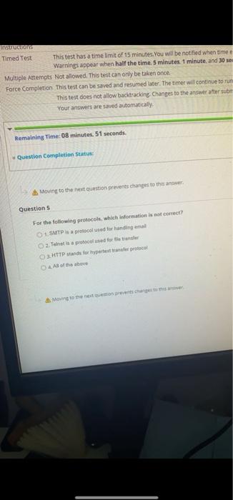 Moving to the next question prevents changes to