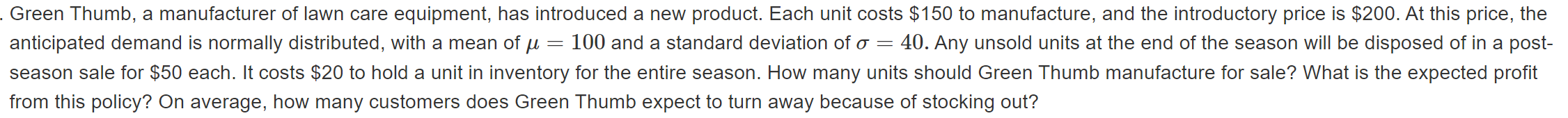 = = - Green Thumb, a manufacturer of lawn care