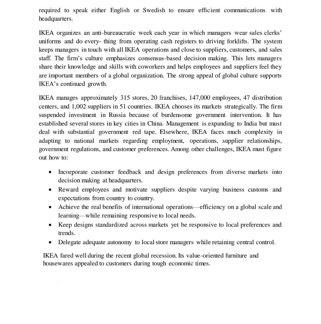 IKEA's Strategies for Global Success IKEA evolved