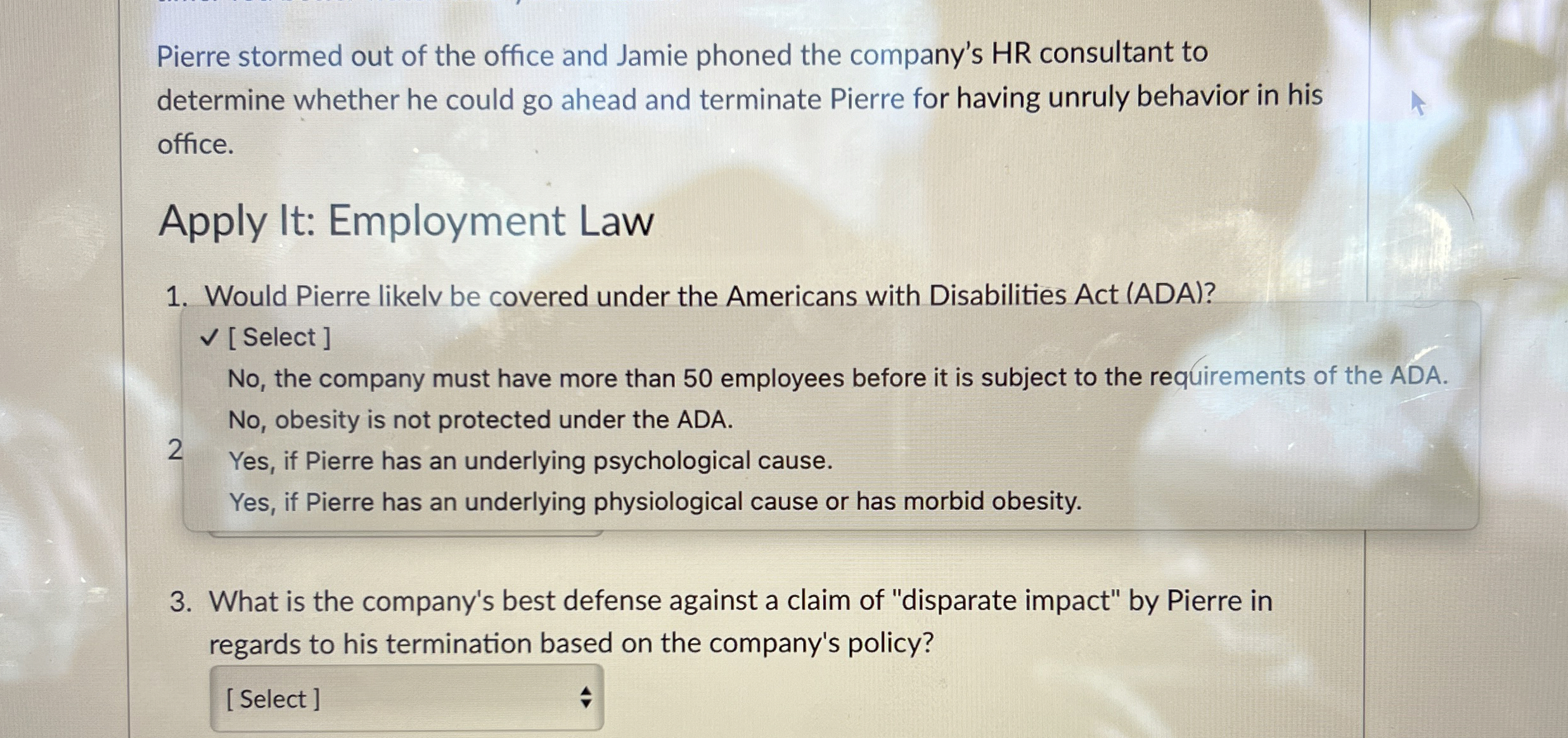 Pierre stormed out of the office and Jamie phoned