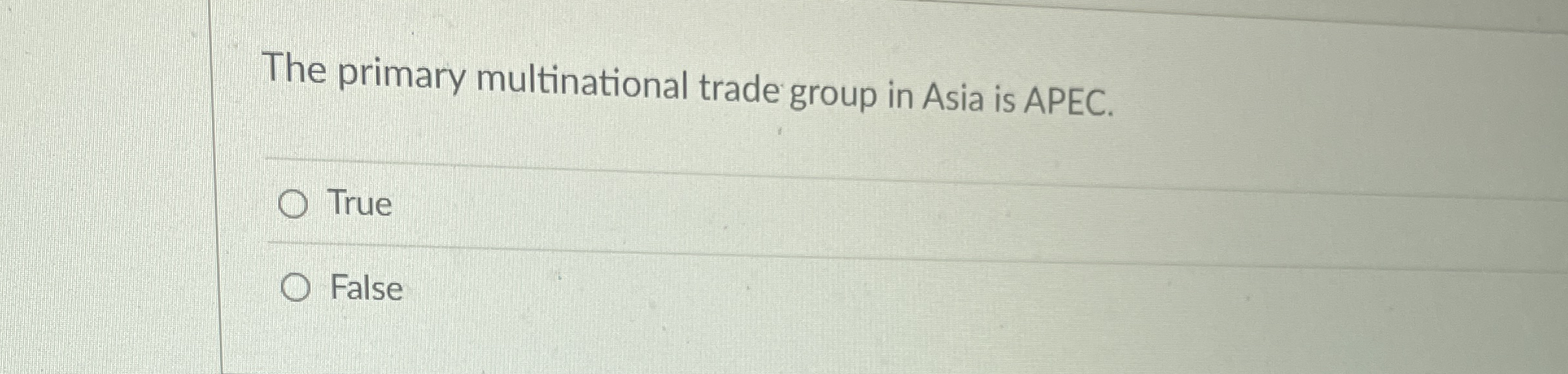 The primary multinational trade group in Asia is